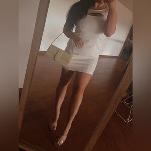 White Sleeveless denim Dress